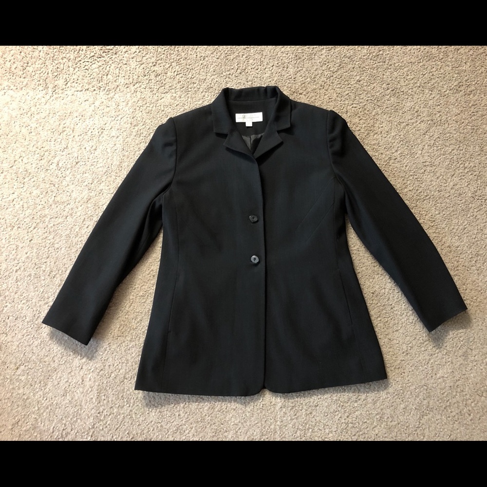 🎷Larry Levine Suits Blazer Sz 14🌹Black Officially Classic🦋Chic Buttons - Picture 8 of 10